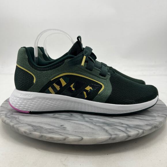 Adidas Womens 9 Edge Lux 5 Sneaker Shadow Green Camo Gold Running Trainer GZ6748 - Picture 2 of 13